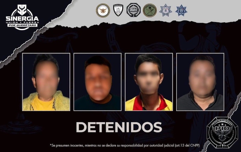 Cateos simultáneos en El Marqués y Amealco dejan cuatro detenidos; aseguran narcótico, arma y cartuchos