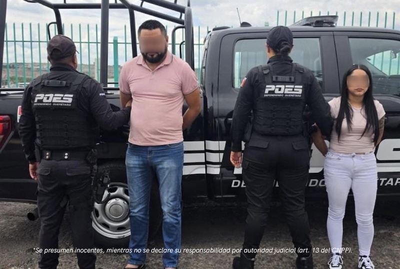Detienen a pareja en Corregidora; aseguran presuntos narcóticos