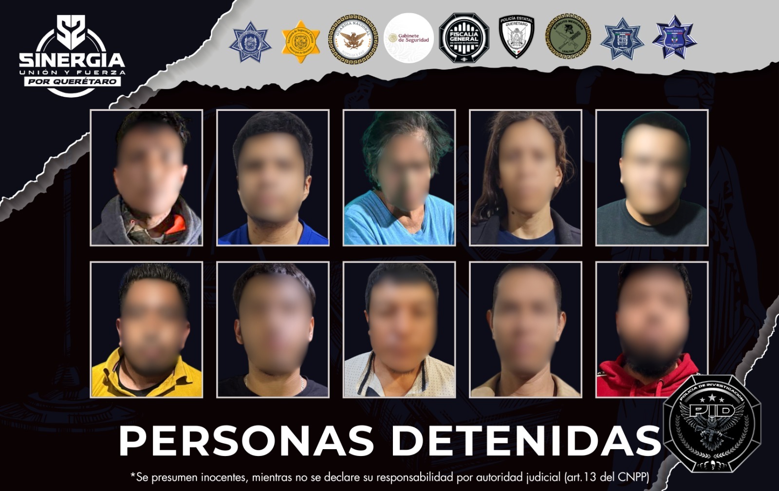 10 detenidos durante cateos simultáneos en varios municipios de Querétaro