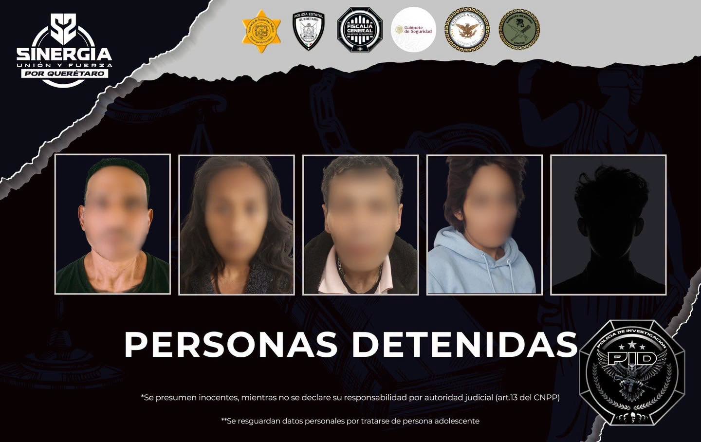 Cinco detenidos y cuatro inmuebles asegurados tras 10 cateos por narcomenudeo en Querétaro