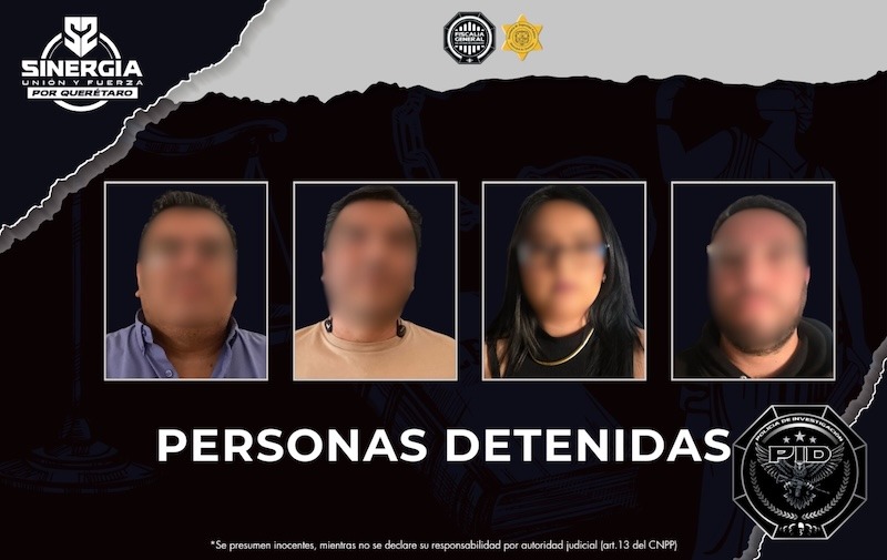 Detienen a cuatro personas por presunta usurpación de funciones públicas en Querétaro