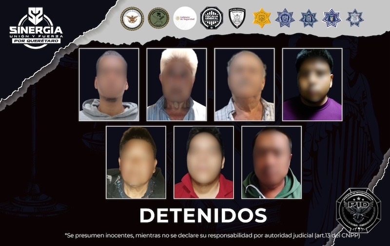 Cateos simultáneos dejan siete personas detenidas en zona metropolitana de Querétaro y Sierra Gorda