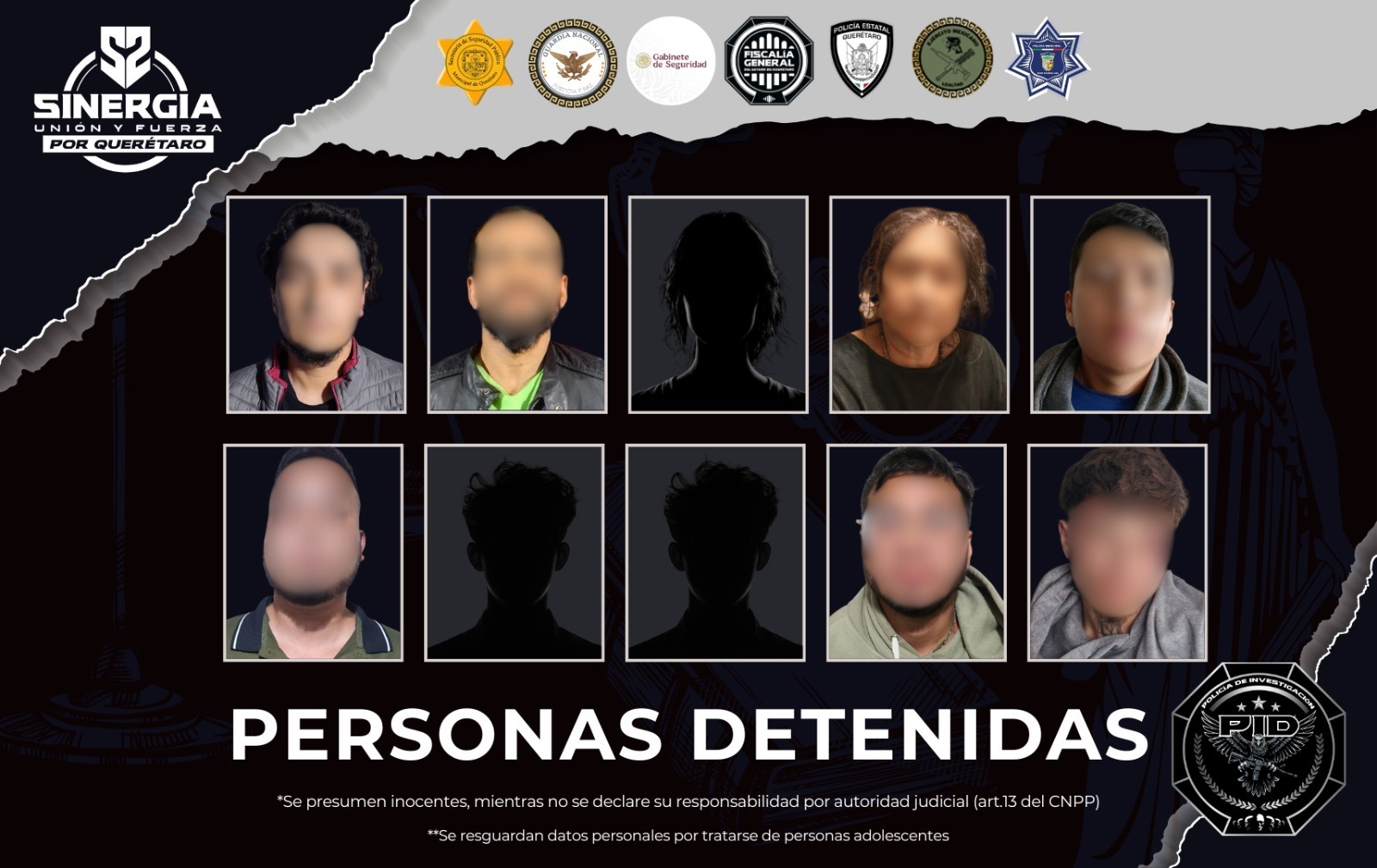 Cateos simultáneos en tres municipios de Querétaro dejan 10 detenidos