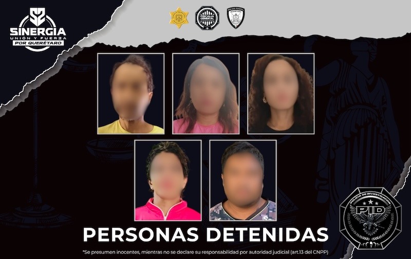 Cinco detenidos tras cateos en Querétaro; investigan delitos contra la salud y trata de personas