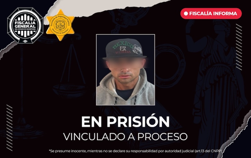 Envían a prisión a sujeto acusado de asaltar con machete una farmacia en la colonia Carretas, en la capital queretana