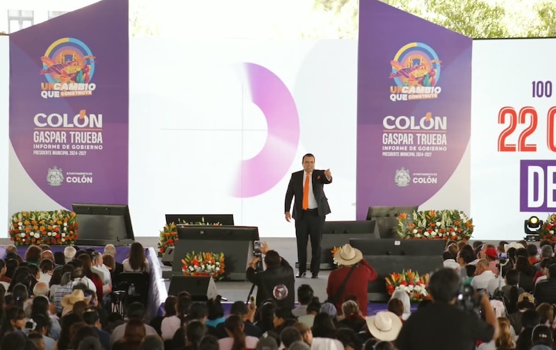 Gaspar Trueba destaca inversión de 225 mdp en obra pública, apoyos educativos y deuda cero durante su Segundo Informe de Gobierno en Colón