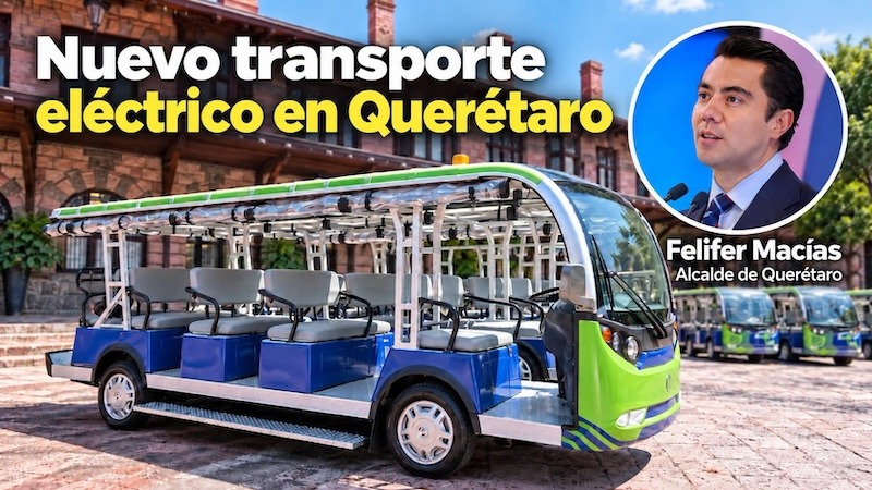 Querétaro estrena transporte eléctrico Eqrobus gratuito en el Centro Histórico; estas serán sus rutas