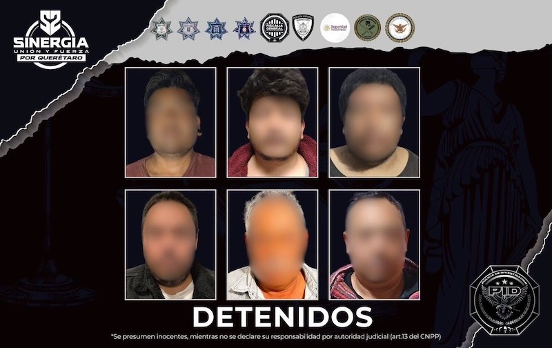 Cateos en cinco municipios de Querétaro dejan seis detenidos, droga y un arma asegurada