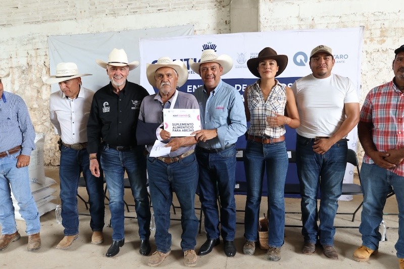 Entregan suplemento a apicultores de la Sierra Gorda para fortalecer producción de miel y sus derivados