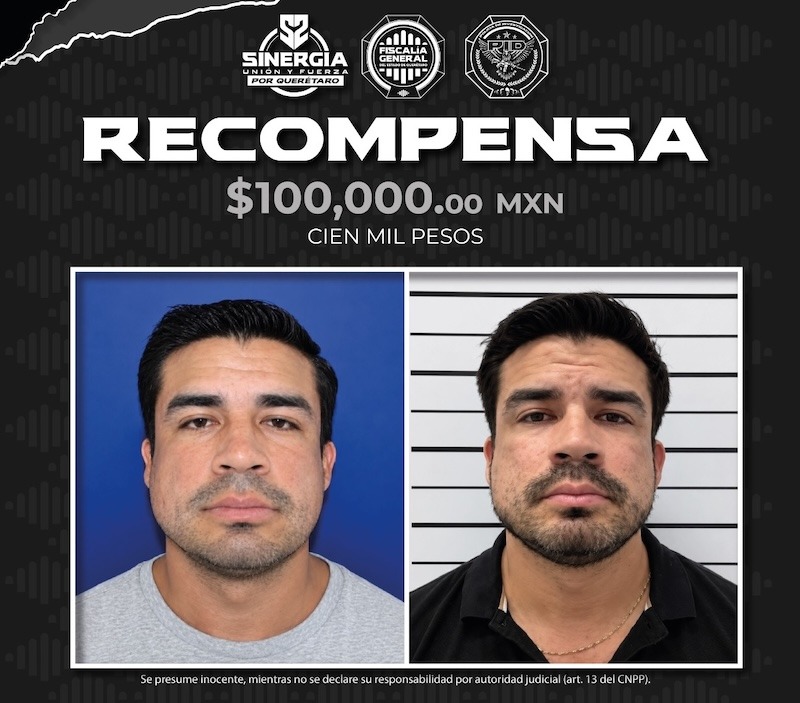 Ofrecen recompensa de 100 mil pesos en Querétaro por sujeto acusado de desaparición agravada