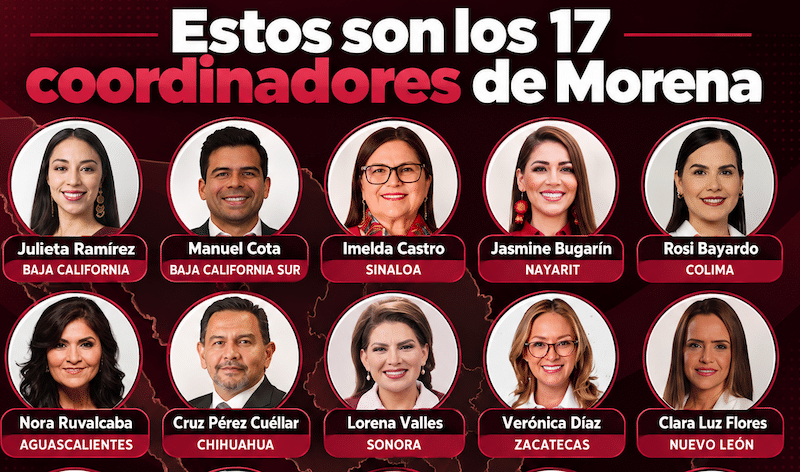 ¿Coordinadores o candidatos adelantados? Los 17 perfiles de Morena y PVEM que ya recorren los estados rumbo a 2027